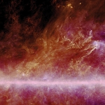 Milieu interstellaire par Planck en couleurs froides